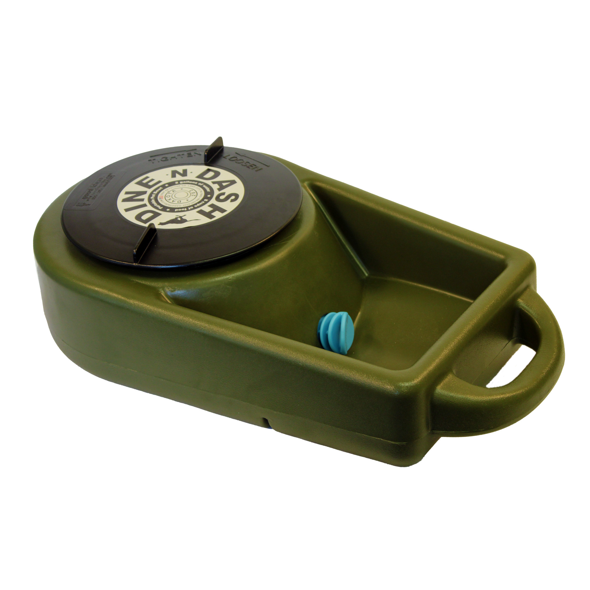 Dakota 283 Dine N Dash Feeding System With Dakota Guard Antimicrobial — 2.5-Gallon Water, 8-Cup Food Capacity, Olive, Model# D2-AM-DD-OLI